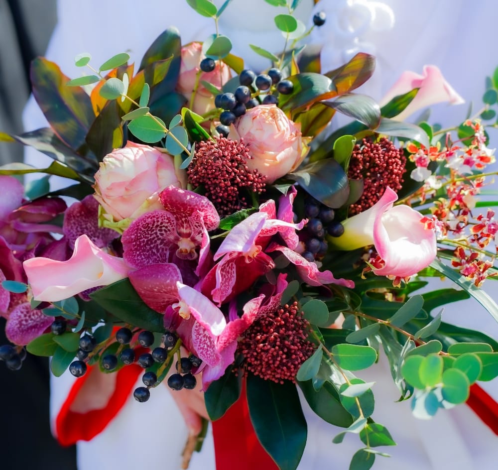 和装フォトウェディング・前撮り酒蔵通りオリジナルブーケ