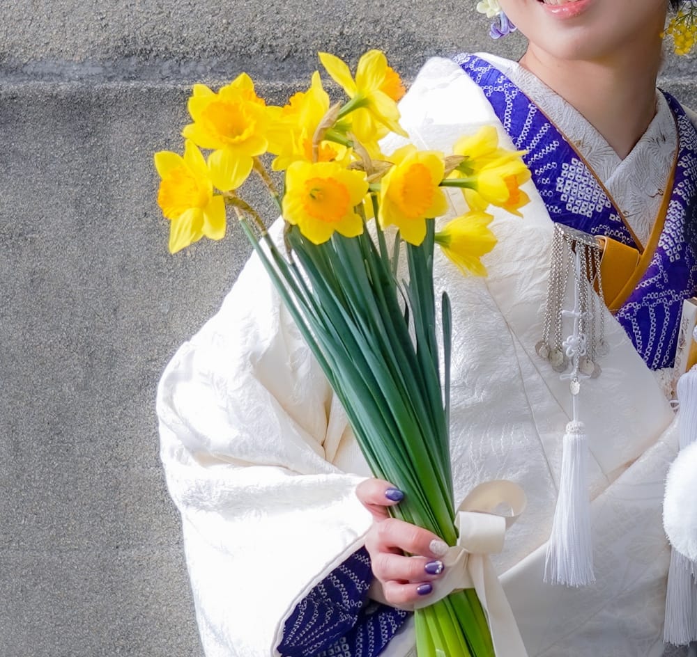 和装フォトウェディング・前撮り酒蔵通りオリジナルブートニア